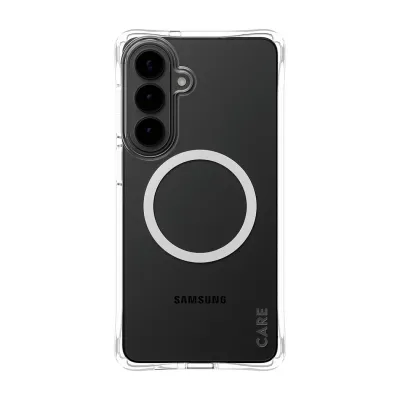 CARE - Puzdro Samba s bielym QI pre Samsung Galaxy S26+, transparentná