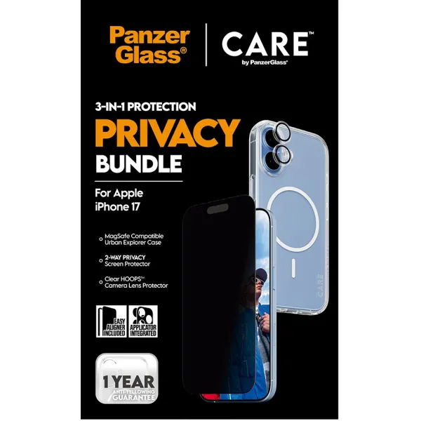 PanzerGlass - Bundle 3v1 Privacy pre iPhone 17