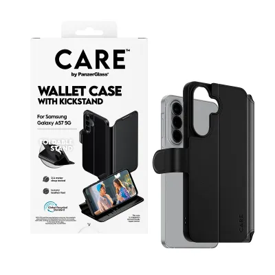 CARE - Puzdro Wallet Kickstand pre Samsung Galaxy A57, čierna