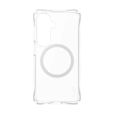 CARE - Puzdro Samba s bielym QI pre Samsung Galaxy S26, transparentná