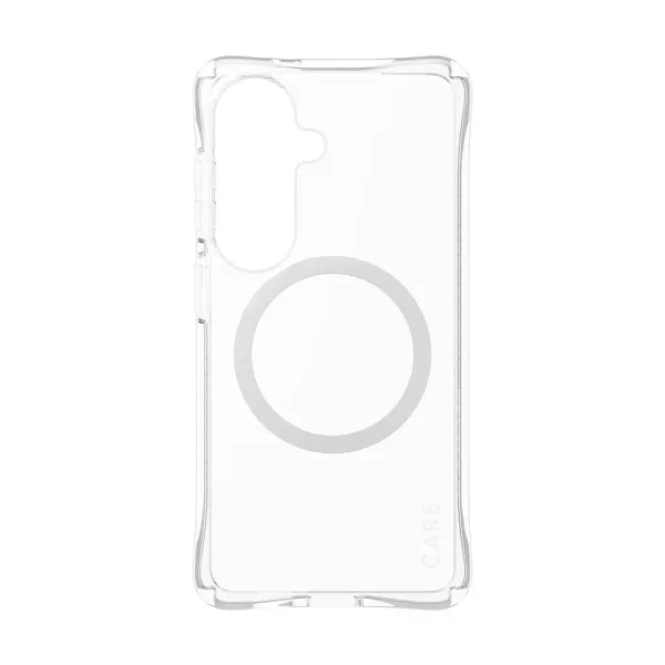 CARE - Puzdro Samba s bielym QI pre Samsung Galaxy S26, transparentná