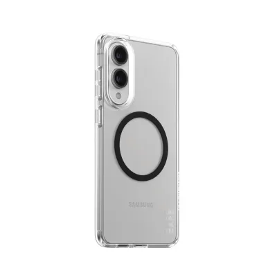 CARE - Puzdro Urban Combat s čiernym QI pre Samsung Galaxy S25 Edge, transparentná