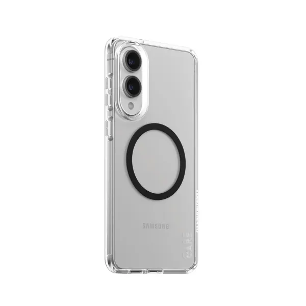 CARE - Puzdro Urban Combat s čiernym QI pre Samsung Galaxy S25 Edge, transparentná