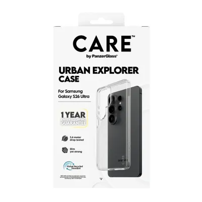 CARE - Puzdro Urban Explorer pre Samsung Galaxy S26 Ultra, transaparentná