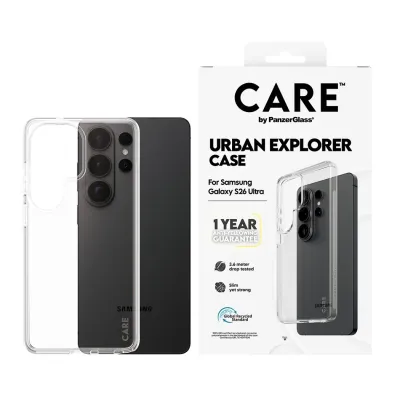 CARE - Puzdro Urban Explorer pre Samsung Galaxy S26 Ultra, transaparentná