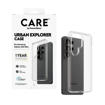 CARE - Puzdro Urban Explorer pre Samsung Galaxy S26 Ultra, transaparentná