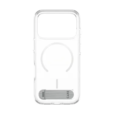 CARE - Puzdro Kickstand pre iPhone 17 Pro, transparentná
