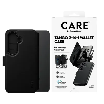 CARE - Puzdro Tango Wallet Two-In-One s QI pre Samsung Galaxy S26, čierna