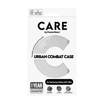 CARE - Puzdro Urban Combat pre Samsung Galaxy S25 Ultra, transparentná