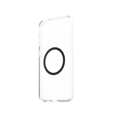CARE - Puzdro Urban Combat s čiernym QI pre Samsung Galaxy S25+, transparentná