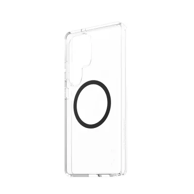 CARE - Puzdro Urban Combat s čiernym QI pre Samsung Galaxy S25 Ultra, transparentná