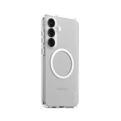 CARE - Puzdro Urban Combat s bielym QI pre Samsung Galaxy S25+, transparentná