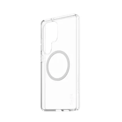 CARE - Puzdro Urban Combat s bielym QI pre Samsung Galaxy S25 Ultra, transparentná