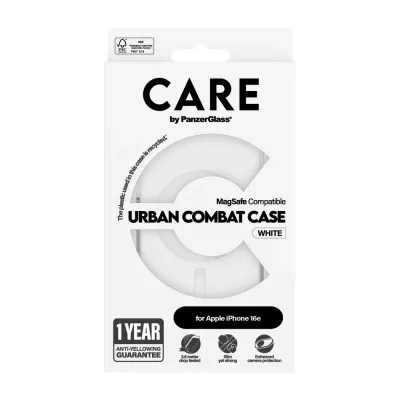 CARE - Puzdro Urban Combat s MagSafe pre iPhone 17e/16e, biela