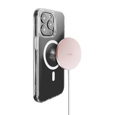 PURO - Magnetická bezdrôtová nabíjačka MagSafe, 15 W, ružová