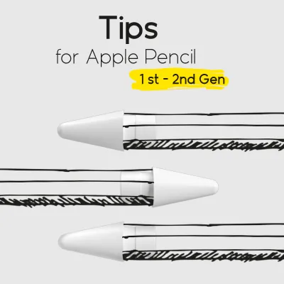 doodroo - Náhradné špičky pre Apple Pencil 1st - 2nd Gen, 3 kusy, biela