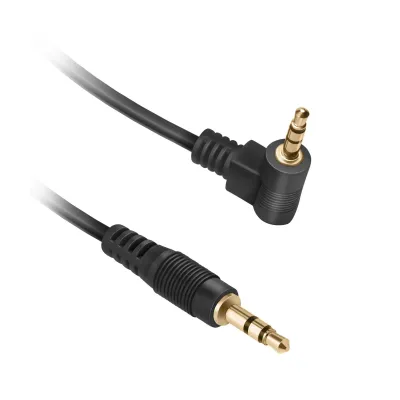 Ekon - Audio kábel jack 3,5 mm M 90°, 30 cm, čierna