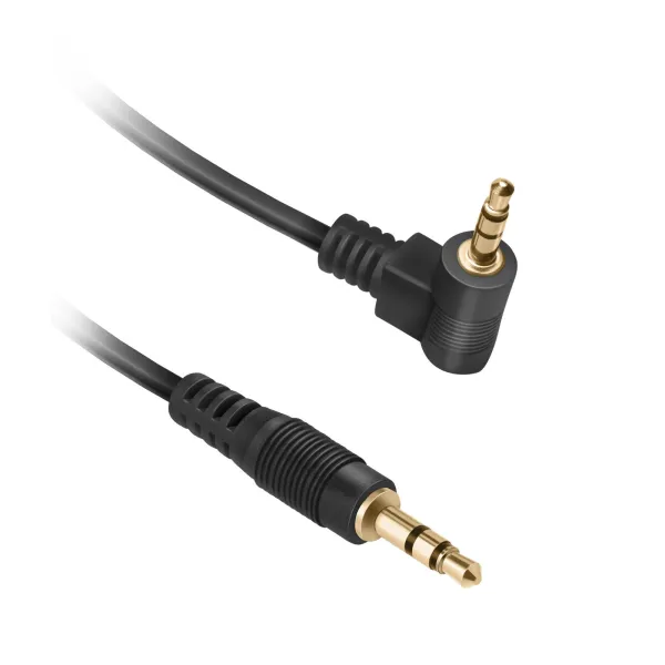 Ekon - Audio kábel jack 3,5 mm M 90°, 30 cm, čierna