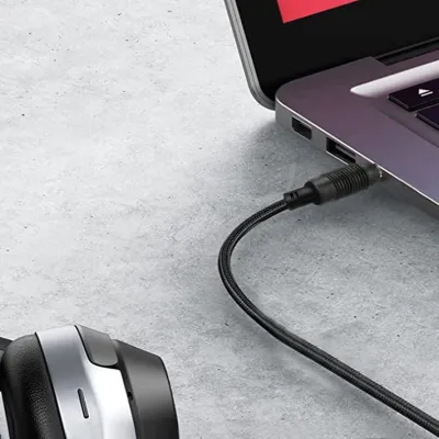 Ekon - Audio kábel jack 3,5 mm M 90°, 30 cm, čierna