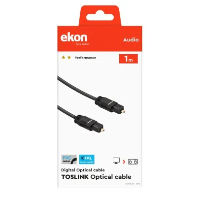 Ekon - Optický kábel Toslink M, dĺžka 1 m, čierna