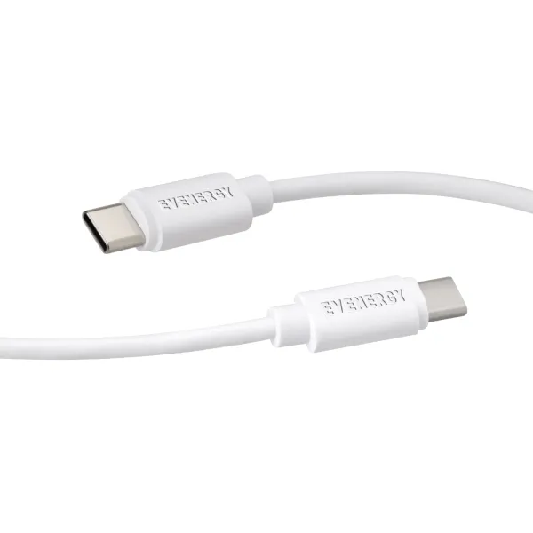 EVENERGY - Kábel USB-C/USB-C, 25 W, 1 m, biela