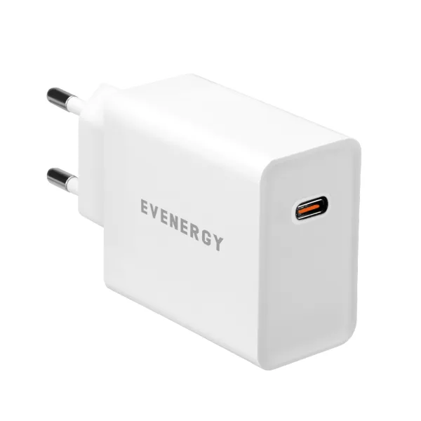 EVENERGY - Cestovný adaptér USB-C, 20 W, PD, biela
