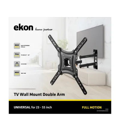 Ekon - Nástenný držiak s dvojitým ramenom pre TV, 23 - 55'', 35 kg