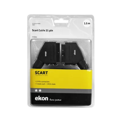 Ekon - Kábel scart 21 pin, dĺžka 1.5 m, čierna