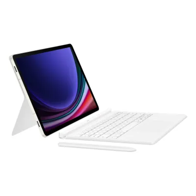 Samsung - Ochranné puzdro s klávesnicou a touchpadom pre Samsung Galaxy Tab S9/S9/S10 FE/S 10 Lite, biela