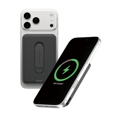empower - Bezdrôtová PowerBank 5000 mAh, s otočným stojanom 20 W, kompatibilná s MagSafe, Qi2/USB-C, vesmírna čierna