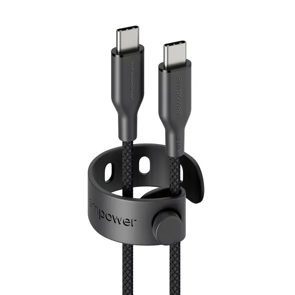 empower - Kábel USB-C, 240 W, Racing, 2 m, vesmírna čierna
