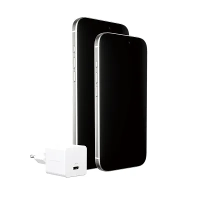 empower - Cestovný adaptér Grand Prix USB-C, GaN, 30 W PD, striebornobiela