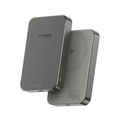 empower - Bezdrôtová PowerBank 10000 mAh 20 W, kompatibilná s MagSafe, Qi2/USB-C, titán