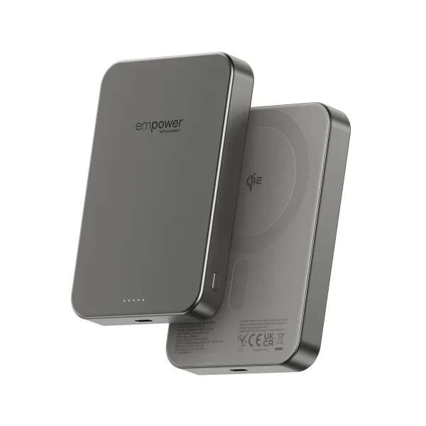 empower - Bezdrôtová PowerBank 10000 mAh 20 W, kompatibilná s MagSafe, Qi2/USB-C, titán