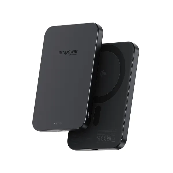 empower - Bezdrôtová PowerBank 5000 mAh 20 W, kompatibilná s MagSafe, Qi2/USB-C, vesmírna čierna