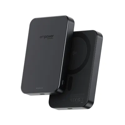 empower - Bezdrôtová PowerBank 10000 mAh 20 W, kompatibilná s MagSafe, Qi2/USB-C, vesmírna čierna