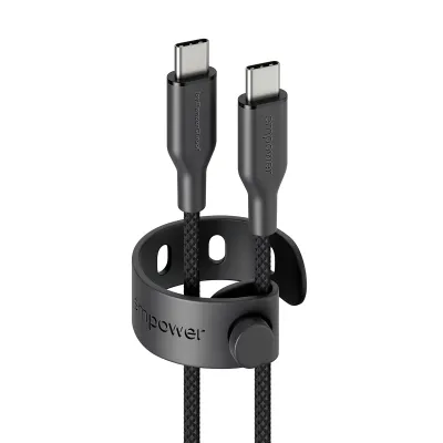empower - Kábel USB-C, 60 W, Racing, 1,2 m, vesmírna čierna