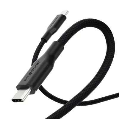 empower - Kábel USB-C, 60 W, Racing, 1,2 m, vesmírna čierna