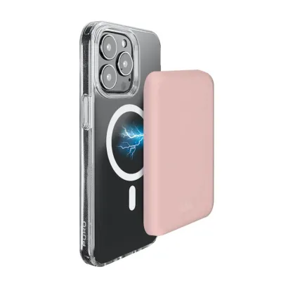 PURO - Bezdrôtová PowerBank Slim Power Mag 4000 mAh, MagSafe, USB-C, ružová