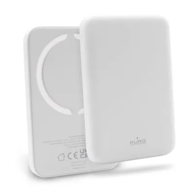 PURO - Bezdrôtová PowerBank Slim Power Mag 4000 mAh, MagSafe, USB-C, biela