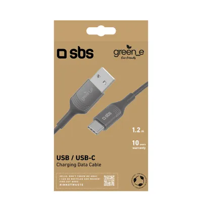 SBS - Kábel USB-C/USB-A 10 W, green_e line 1,2 m, čierna