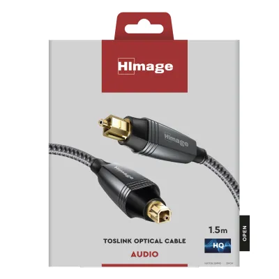 HImage - Optický kábel Toslink samec/Toslink samec, 1,5 m, šedá