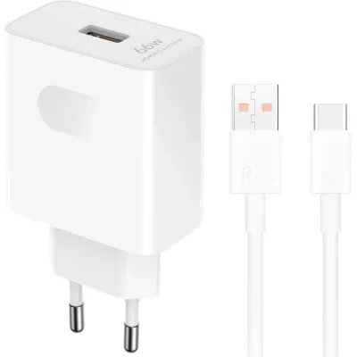Honor - Cestovný adaptér USB-A, 66 W SuperCharge, biela
