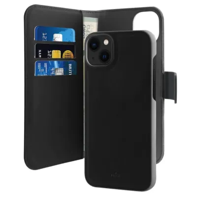 PURO - Puzdro Wallet pre iPhone 14 Plus, odnímateľné, čierna