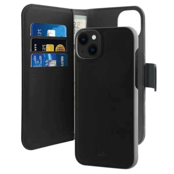 PURO - Puzdro Wallet pre iPhone 14 Plus, odnímateľné, čierna