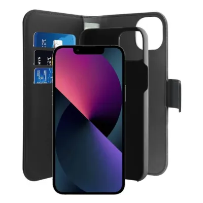 PURO - Puzdro Wallet pre iPhone 14 Plus, odnímateľné, čierna