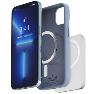 PURO - Puzdro ICON MAG s MagSafe pre iPhone 14 Plus, svetlá modrá