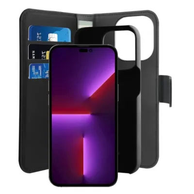 PURO - Puzdro Wallet pre iPhone 14 Pro, odnímateľné, čierna