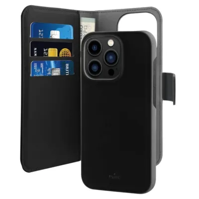 PURO - Puzdro Wallet pre iPhone 14 Pro Max, odnímateľné, čierna