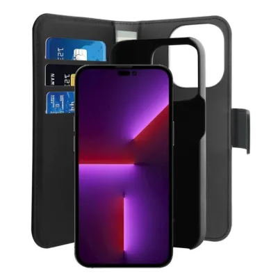 PURO - Puzdro Wallet pre iPhone 14 Pro Max, odnímateľné, čierna